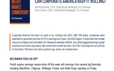 Can Corporate America Keep it Rolling? | Weekly Market Commentary | January 10, 2022